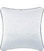 Color:Periwinkle - Image 2 - Woven Floral Damask & Braided Textural Decorative Square Pillow