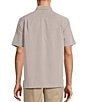 Color:Grey - Image 2 - Big & Tall Point Collar Short Sleeve Horizontal Stripe Dobby Woven Shirt