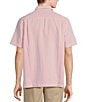 Color:Pink - Image 2 - Big & Tall Point Collar Short Sleeve Horizontal Stripe Dobby Woven Shirt