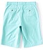 Color:Aqua - Image 2 - Flat Front Stretch Washed 13#double; Inseam Chino Shorts