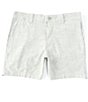 Color:Green - Image 1 - Flat-Front Chambray Leaf Print 5#double; Inseam Shorts