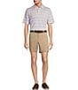 Roundtree & Yorke The Fairway 7#double; Flat Front Performance Shorts, Color:Khaki - Image 3