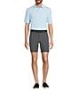 Roundtree & Yorke 7#double; Flat Front Performance Solid Texture Shorts, Color:Grey Smoke - Image 3