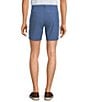 Roundtree & Yorke 7#double; Flat Front Performance Solid Texture Shorts, Color:Dusty Blue - Image 2