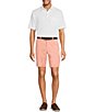 Roundtree & Yorke The Fairway 9#double; Flat Front Classic Fit Performance Shorts, Color:Orange - Image 3