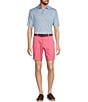 Roundtree & Yorke The Fairway 9#double; Flat Front Classic Fit Performance Shorts, Color:Red - Image 3