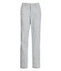 Color:Olive - Image 2 - Classic Fit Flat Front Stretch Chambray Pants