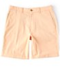 Color:Peach - Image 1 - 9#double; Inseam Flat-Front Washed Chino Shorts
