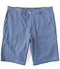 Color:Indigo - Image 1 - 9#double; Inseam Flat-Front Washed Chino Shorts