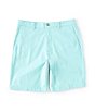 Color:Aqua - Image 1 - 9#double; Inseam Flat-Front Washed Chino Shorts
