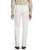 Color:White - Image 2 - Andrew Straight Fit Flat Front Solid Linen Blend Pants