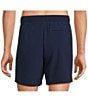 Color:Black - Image 2 - Aquamotion Solid Stretch 6#double; Inseam Swim Trunks
