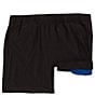 Color:Black - Image 3 - Aquamotion Solid Stretch 6#double; Inseam Swim Trunks