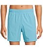 Color:Azure Blue - Image 1 - Aquamotion Solid Stretch 6#double; Inseam Swim Trunks