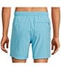 Color:Azure Blue - Image 2 - Aquamotion Solid Stretch 6#double; Inseam Swim Trunks