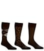 Roundtree & Yorke Argyle Basic Assorted Crew Dress Socks 3-Pack, Color:Black - Image 1