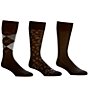 Color:Black - Image 1 - Argyle Basic Assorted Crew Dress Socks 3-Pack