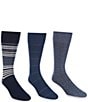 Roundtree & Yorke Multi 3-Pack Socks, Color:Blue - Image 1