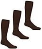 Color:Dark Brown - Image 1 - Big & Tall Crew Socks 3-Pack