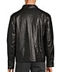 Color:Black - Image 2 - Big & Tall Faux Leather Hooded Jacket