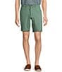 Roundtree & Yorke Big & Tall Flat Front Washed Chino 9#double; Inseam Shorts, Color:Balsam Green - Image 1
