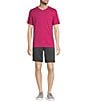 Color:Fuchsia Heather - Image 3 - Big & Tall Garment Washed Short Sleeve Solid V-Neck T-Shirt