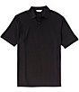 Color:Black - Image 1 - Big & Tall Gold Label Short-Sleeve Solid Birds Eye Polo Shirt