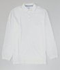 Color:White - Image 1 - Big & Tall Long Sleeve Solid Pique Polo