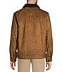 Roundtree & Yorke Big & Tall Microsuede Cord Collar Jacket, Color:Medium Brown - Image 2