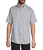 Roundtree & Yorke Big & Tall Non-Iron Short Sleeve Solid Dobby Sport Shirt - Image 1