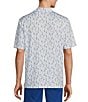 Color:Bright White - Image 2 - Big & Tall Performance Short Sleeve Conversational Print Mesh Polo Shirt