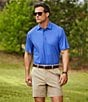 Color:Surf Blue - Image 4 - Big & Tall Performance Short Sleeve Golf Ball Tee Print Polo Shirt