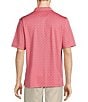 Color:Medium Coral Heather - Image 2 - Big & Tall Performance Short Sleeve Jacquard Polo Shirt