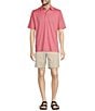 Color:Medium Coral Heather - Image 3 - Big & Tall Performance Short Sleeve Jacquard Polo Shirt
