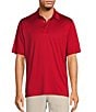 Color:Red - Image 1 - Big & Tall Performance Short Sleeve Solid Textured Polo Shirt