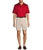 Color:Red - Image 3 - Big & Tall Performance Short Sleeve Solid Textured Polo Shirt