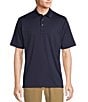 Color:Peacoat Blue - Image 1 - Big & Tall Performance Short Sleeve Solid Textured Polo Shirt