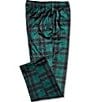 Roundtree & Yorke Big & Tall Plaid Micro Fleece Sleep Pants, Color:Dark Hunter Green - Image 2
