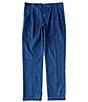 Color:Indigo - Image 1 - Big & Tall Pleated CoreComfort Denim Chino Pants