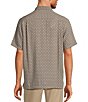 Color:Khaki - Image 2 - Big & Tall Point Collar Short Sleeve Medium Geometric Print Woven Shirt