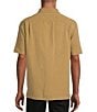 Color:Chino - Image 2 - Big & Tall Point Collar Short Sleeve Solid Jacquard Woven Shirt