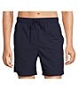 Color:Dark Navy - Image 1 - Big & Tall Portside Solid 6#double; and 8#double; Inseam Swim Trunks