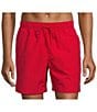 Color:Burnt Red - Image 1 - Big & Tall Portside Solid 6#double; and 8#double; Inseam Swim Trunks