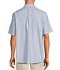 Color:Navy - Image 2 - Big & Tall Short Sleeve Medium Striped Oxford Sport Shirt