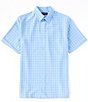 Color:Frozen Fjord - Image 1 - Big & Tall Short Sleeve Polynosic Solid Slub Button Down Shirt