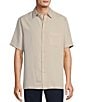 Roundtree & Yorke Big & Tall Short Sleeve Small Check Sport Shirt, Color:Vintage Chino - Image 1