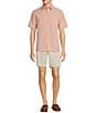 Color:Coral - Image 3 - Big & Tall Short Sleeve Small Checked Polynosic Sport Shirt