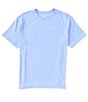 Color:Light Blue Heather - Image 1 - Big & Tall Solid Soft Washed Short Sleeve Crew Neck Tee