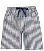 Color:Deep Blue - Image 1 - Big & Tall Striped Woven 9#double; Inseam Lounge Shorts