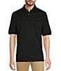 Color:Black - Image 1 - Big & Tall Supima Short Sleeve Solid Polo Shirt